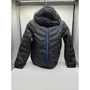 Puma Youth XL 18-20 Puffer Jacket Hooded Insulated Black Blue Zip